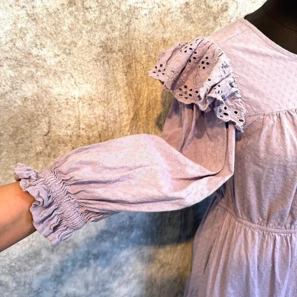 Universal Thread Lilac Cotton Eyelet Dress - M - Picture 3 of 6